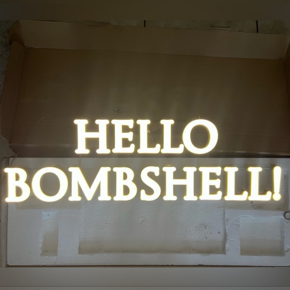 Hello Bombshell Sign